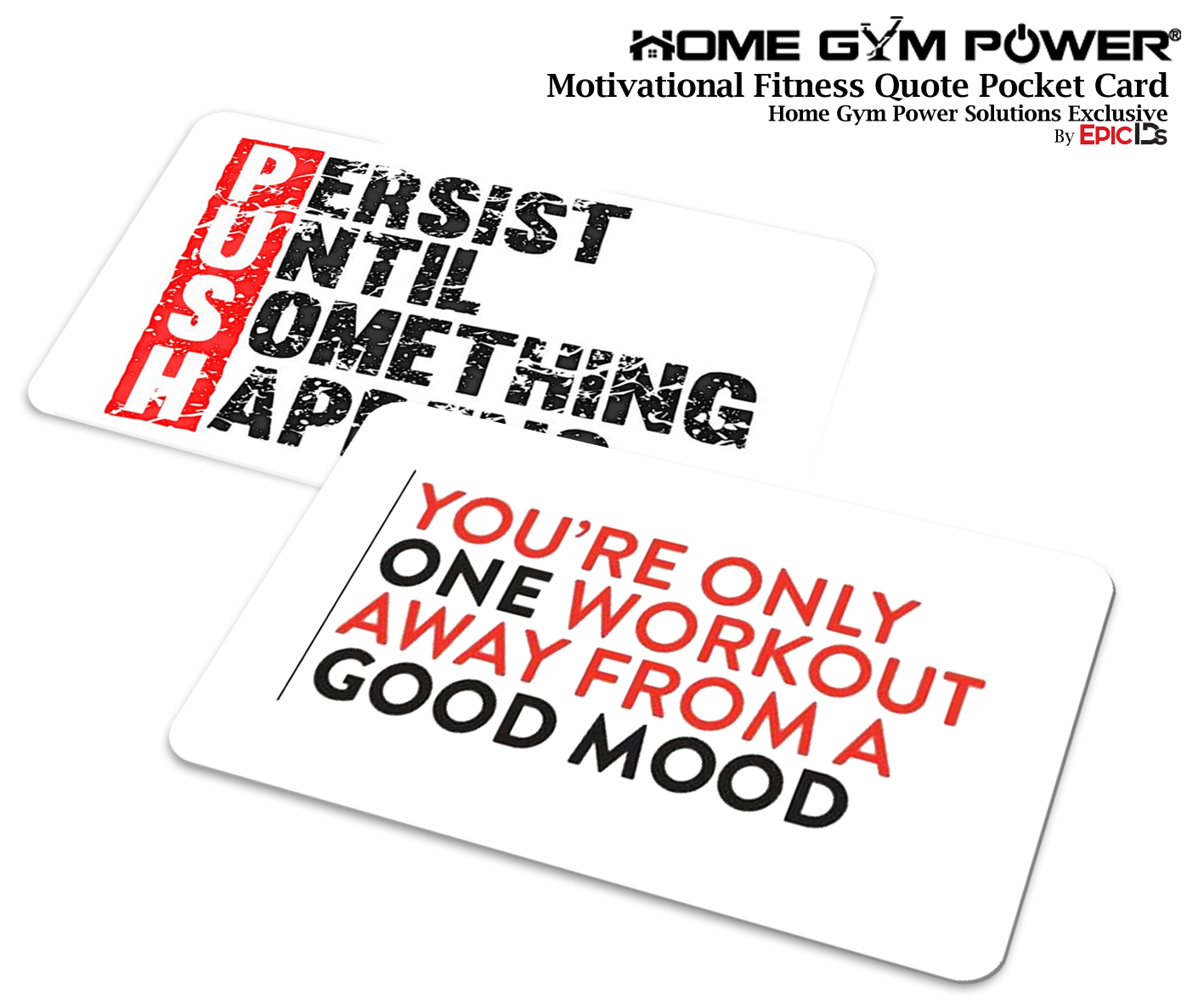 Motivational Fitness Quote Pocket Card (Good Mood/Persist)