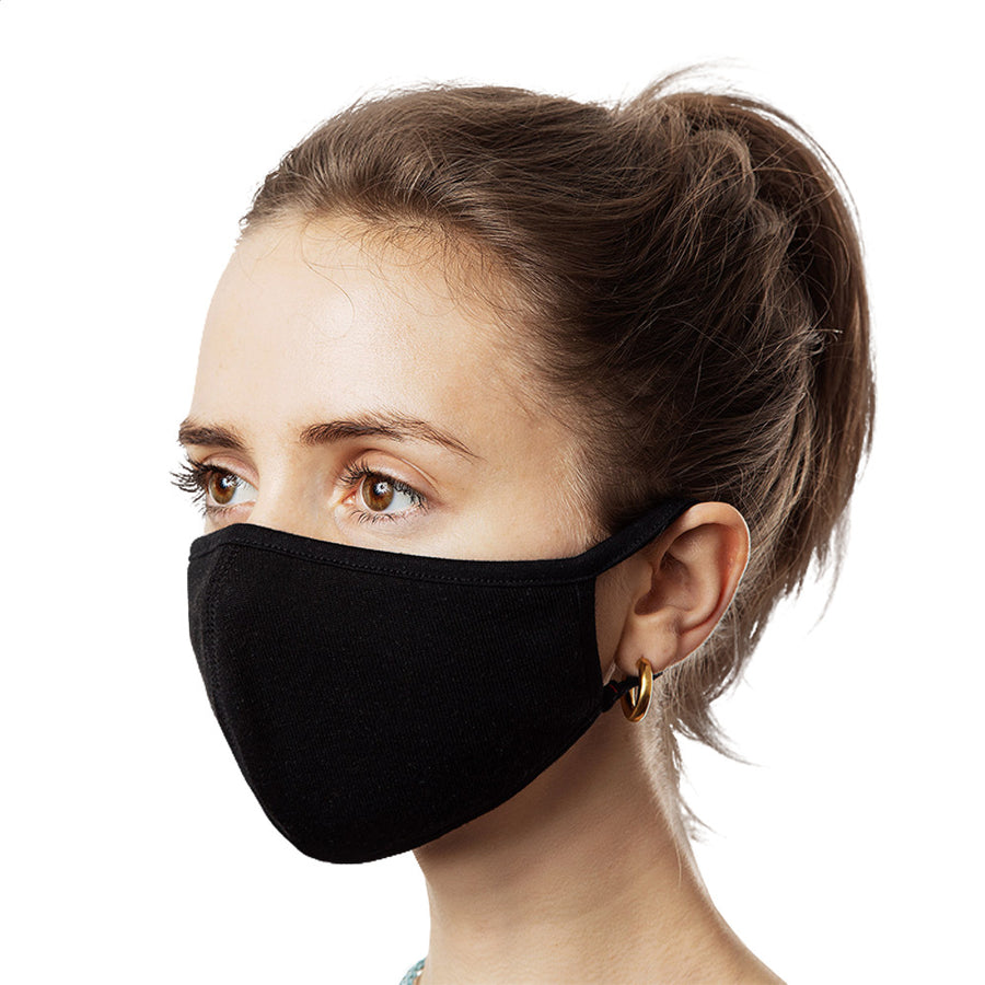 Face Mask - Reusable Dual Layer Treated Fabric w/Elastic Ear Loops (3-Pack)